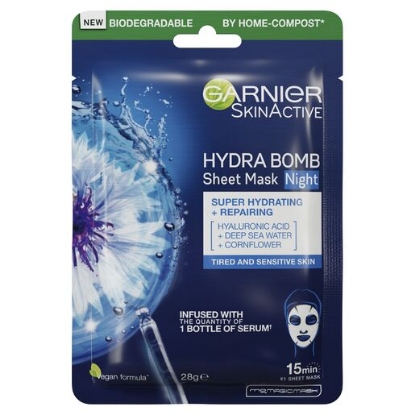 Picture of Garnier Hydra Bomb Hyaluronic Acid Night Sheet Mask 28g