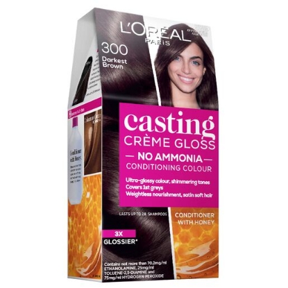 Picture of L'Oréal Paris Casting Crème Gloss Semi-Permanent Hair Colour - 300 Darkest Brown (Ammonia Free)