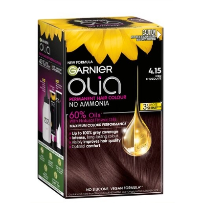 Picture of Garnier Olia 4.15 Iced Chocolate Permanent Hair Colour No Ammonia, 60% Oils