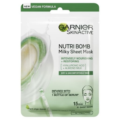 Picture of Garnier Nutri Bomb Milky Sheet Mask Hyluronic Acid + Almond Milk 28g