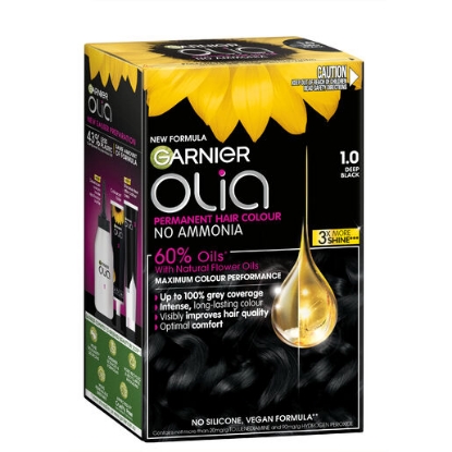 Picture of Garnier Olia 1.0 Deep Black Permanent Hair Colour No Ammonia, 60% Oils