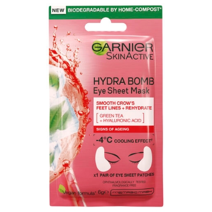 Picture of Garnier Hydra Bomb Hyaluronic Acid + Green Tea Anti Ageing Eye Sheet Mask  6g