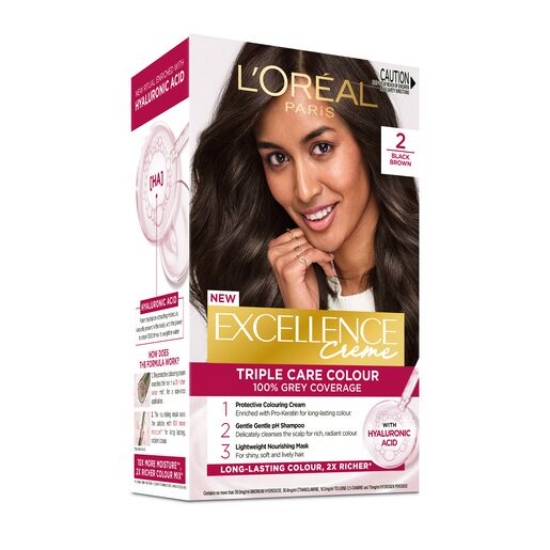 Picture of L'Oréal Paris Excellence Crème Permanent Hair Colour - 2 Black Brown
