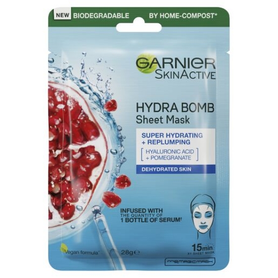 Picture of Garnier Hydra Bomb Hyaluronic Acid + Pomegranate Sheet Mask 28g