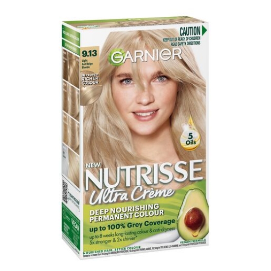 Picture of Garnier Nutrisse Permanent Hair Colour - 9.13 Light Ash Beige Blonde