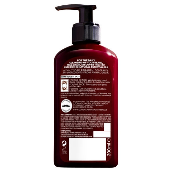 Picture of L'Oréal Paris Men Expert Barber Club 3-in-1 Beard + Face + Hair Wash