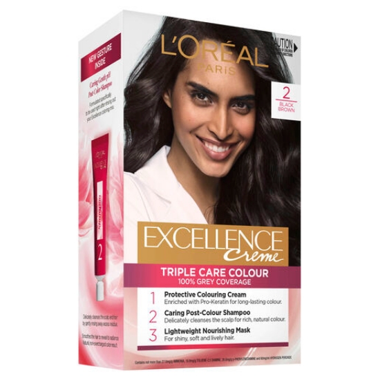 Picture of L'Oréal Paris Excellence Crème Permanent Hair Colour - 2 Black Brown