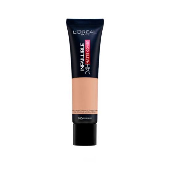 Picture of L'Oreal Paris Infallible 32H Matte Cover Liquid Foundation SPF 25 - With 4% Niacinamide – 145 WARM TONE 