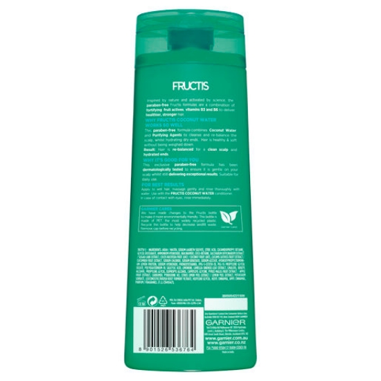 Picture of Garnier Fructis Coconut Water Shampoo 315ml for Oily Roots, Dry Ends