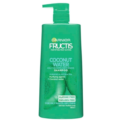 Picture of Garnier Fructis Coconut Water Shampoo 850ml for Oily Roots, Dry Ends