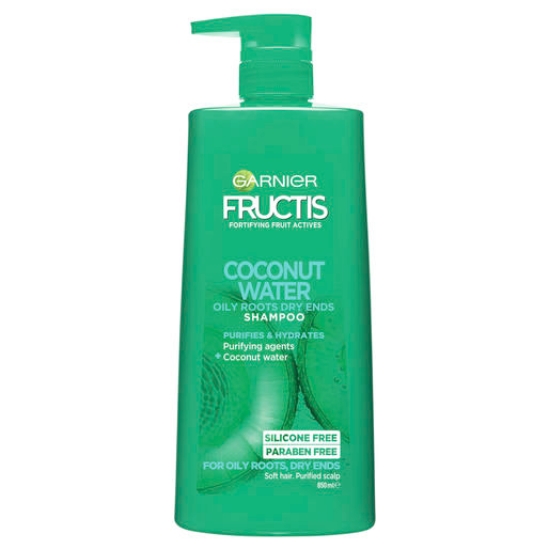Picture of Garnier Fructis Coconut Water Shampoo 850ml for Oily Roots, Dry Ends