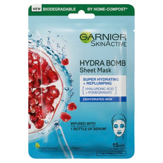 Picture of Garnier Hydra Bomb Hyaluronic Acid + Pomegranate Sheet Mask 28g