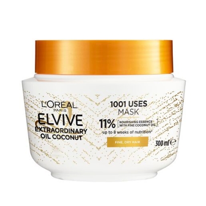 Picture of L'Oreal Paris Elvive Extraordinary Oil Coconut 1001 Uses Mask 300ml (For Fine, Dry Hair)